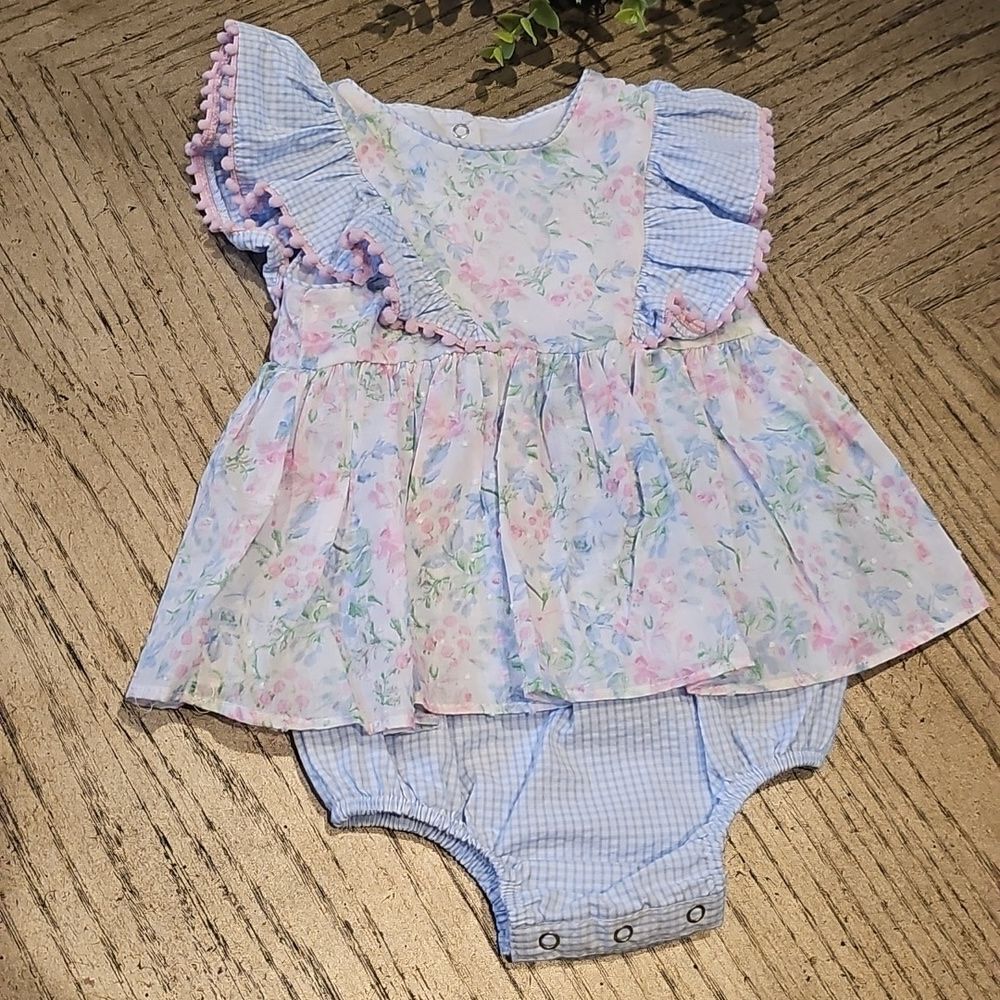 Pippa & Julie Pastel Floral Onesie 12 Months NWOT
